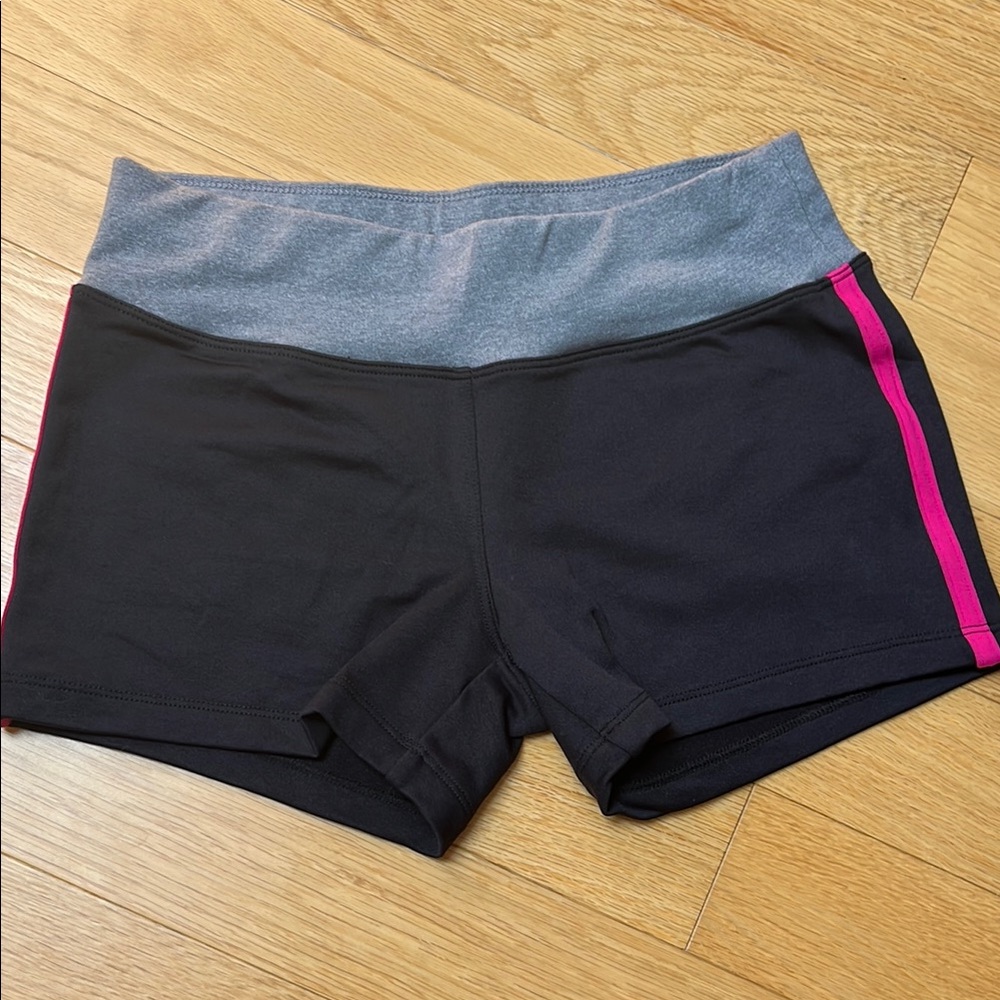 Black and Gray Athletic Shorts with Punk Stripe